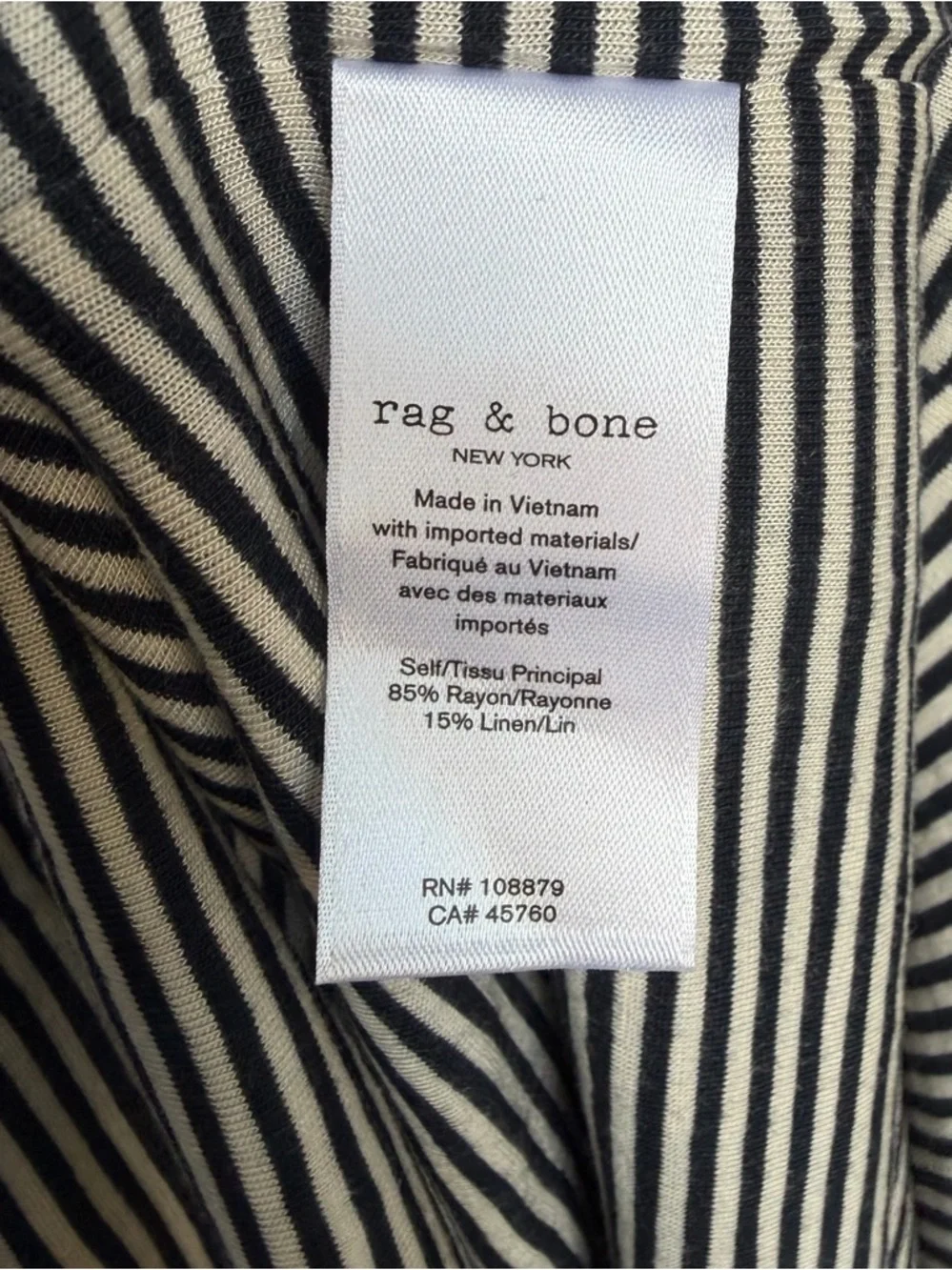 Rag & Bone Michal Striped Slub Jersey Midi Dress Sz S Casual Linen Blend NWT - Picture 12 of 16